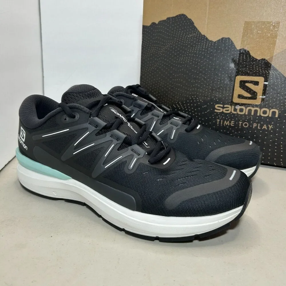 Salomon Sonic 4 Confidence Running Sneaker Black/White/Ebony Men's 12 NWB